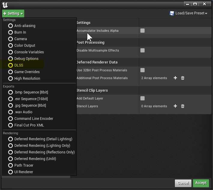 DLSS Movie Scene Support DLSS Setting