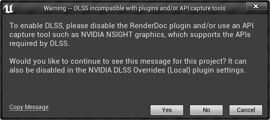 DLSS Editor incompatible tools and plugins