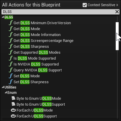 DLSS Blueprint library